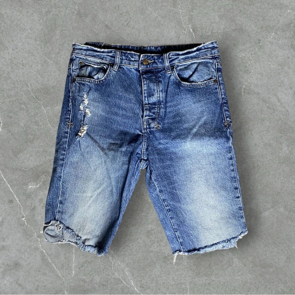 Ksubi Blue Jean Shorts for Men